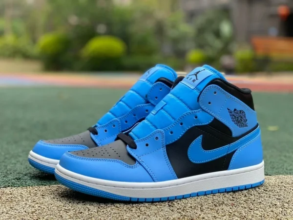 aj1Mid blau und schwarz reine original Air Jordan 1 Mid AJ1 blau und schwarz Mid-Top verschleißfeste Retro-Basketballschuhe DQ8426-401