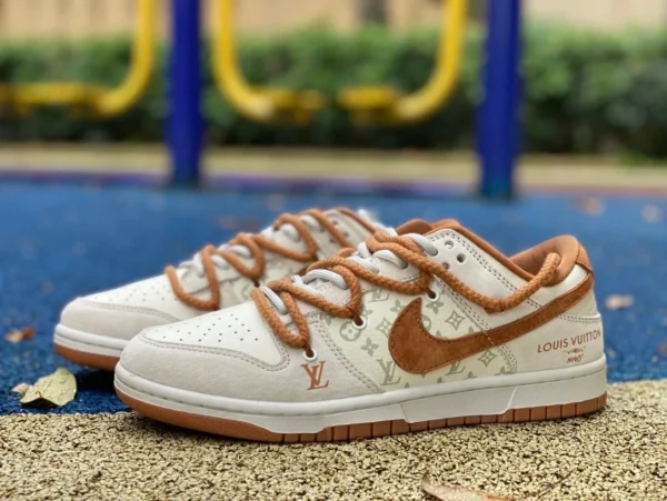 Weißer und brauner Dunk-Riemen LV Nike Dunk x Louis Vuitton fc1688-185