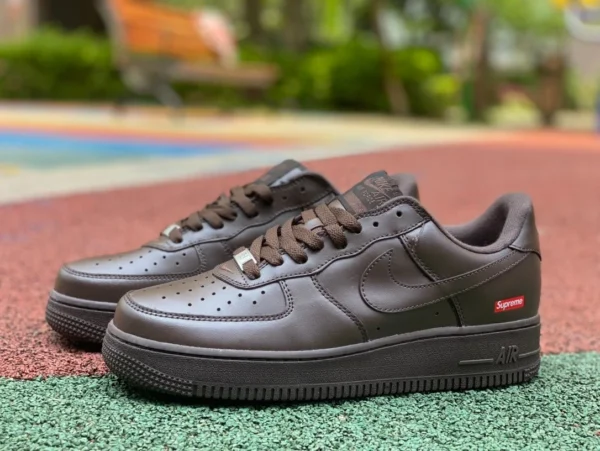 Air Force AF1sup gemeinsame braune reine Original Supreme x Nike Air Force 1 LowAF1 braune Turnschuhe CU9225-200