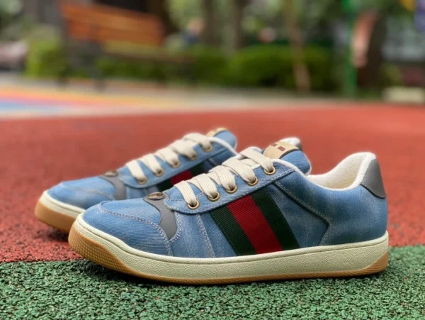 Gucci Denim GUCC Gucci Screener Low-Top-Sneaker zum Schnüren mit runder Zehenpartie und dicker Sohle für Herren