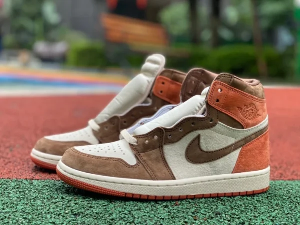 aj1 kakaobraune kleine Terrakotta-Krieger Air Jordan 1High OG AJ1 kakaobraune Retro-Basketballschuhe FQ2941-200