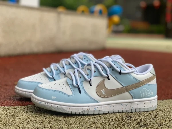 Dunk-Riemen weiß blau braun Nike Dunk Low Low-Top-Freizeitsneaker DV0831-101