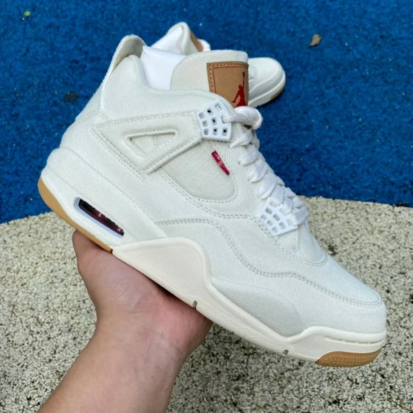 AJ4 White Levis GX Pure Original Levis x Air Jordan 4 AJ4 Levis Joint White Denim Denim AO2571-100