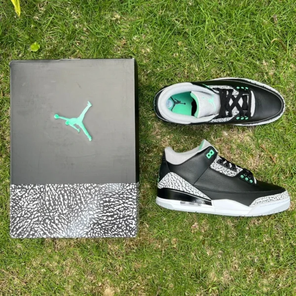 aj3 schwarz und grün t1 pure original Air Jordan 3 „Green Glow“ schwarz-grüne Mid-Top-Retro-Basketballschuhe CT8532-031