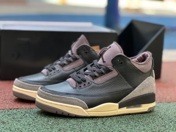 aj3amm schwarz weinrot A Ma Manière x Air Jordan 3 „Black“ FZ4811-001