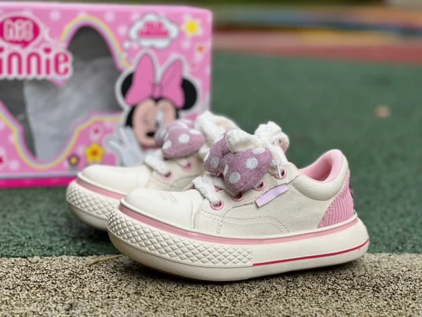 Converse Co-Branding Disney weiß rosa Disney/Disney × OLD ORDER Schuhe mit großer Zehenpartie Mickey Mouse Low-Top-Leinwandschuhe