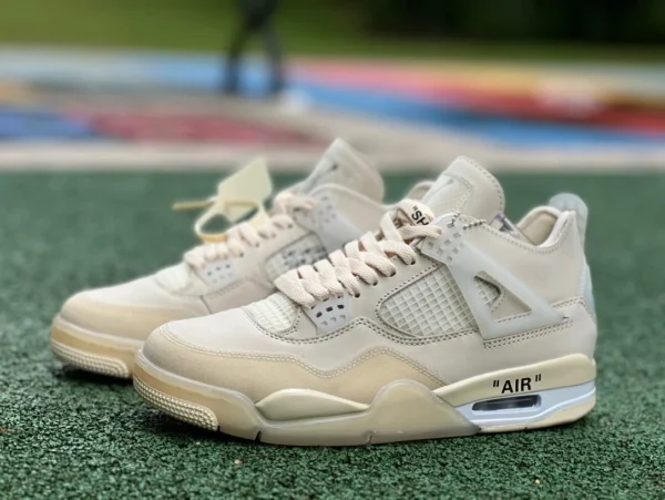 aj4ow Baifan OW Joint Cut Piece reines Original AirJordan 4 x Off-White AJ4 OW Joint Baifan Cicada CV9388-100