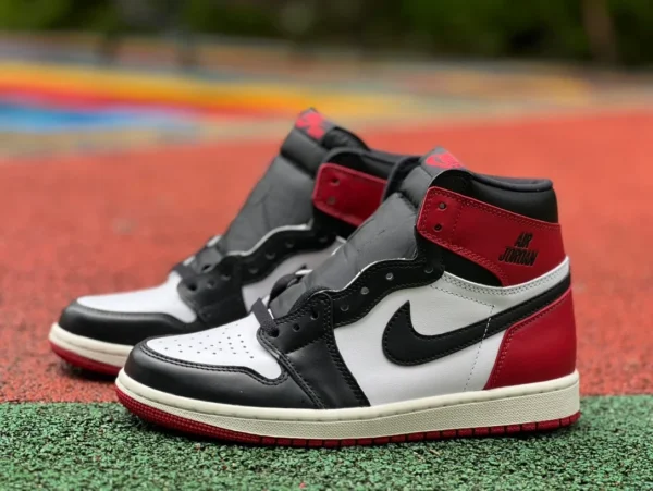 aj1 Black Toe High Top, Signature-Modell, Air Jordan 1 High OG „Black Toe Reimagined“, runde Zehenpartie, bequeme Stoßdämpfung, rutschfest, High Top DZ548