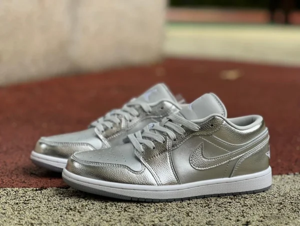 Aj1 Liquid Metal Silver Low AIR JORDAN 1 AJ1 Silver White Low-Top-Retro-Basketballschuhe FN5030-001