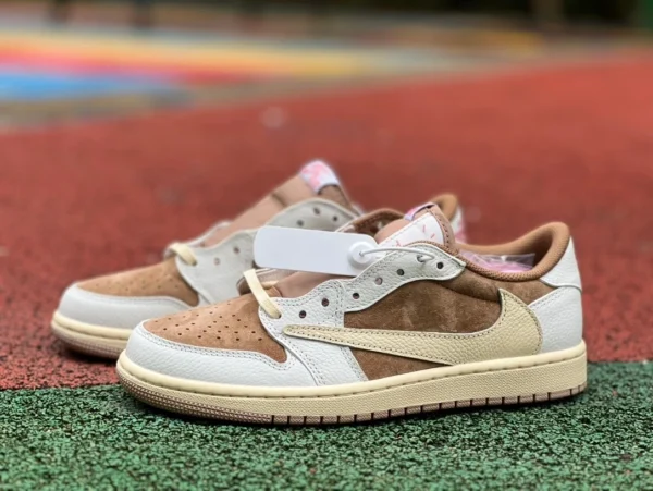 aj1 Barb Low Top Weiß Braun Pink Travis Scott x Air Jordan 1 Low Barb Low Top DM7886-106