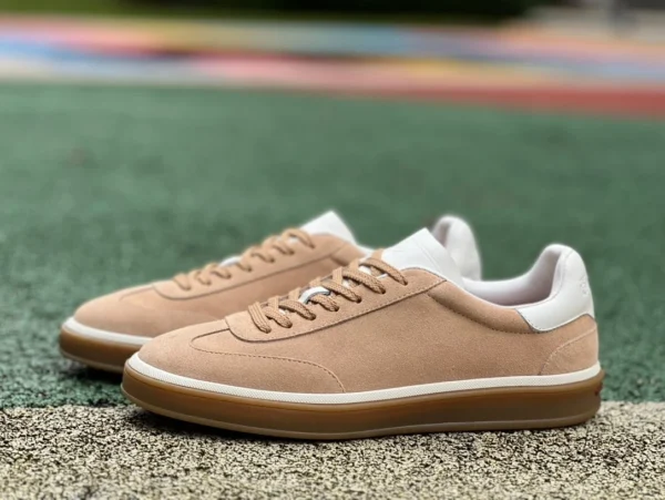 LP-Sneaker in Milchteefarbe Loro Piana Tennis Walk modische, verschleißfeste Low-Cut-Sneaker mit runder Spitze und Schnürung für Herren