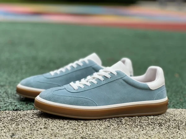 LP-Sneaker blaubraun Loro Piana Tennis Walk runde Spitze, modische, verschleißfeste Low-Cut-Sneaker zum Schnüren für Herren