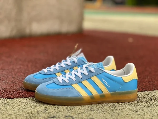 Adidas Training blau und gelb Adidas Kleeblatt GAZELLE klassische vielseitige trendige Retro-Moral-Trainingsschuhe IE2960