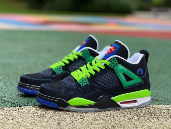 aj4 Superman Charity DG2.0 Pure Original Air Jordan 4 Doernbcher AJ4 Charity Superman Mid-Top-Basketballschuhe 308497-015